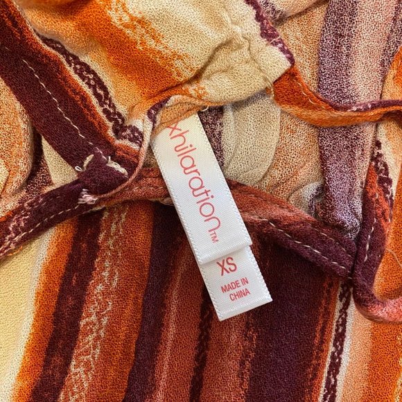 Xhilaration Striped Midi Casual  Dress Front Tie - Picture 7 of 8